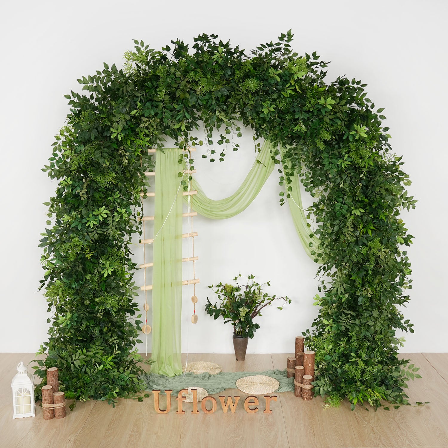 Uflower Leaf Flower Row Door Arch Floral Arrangement