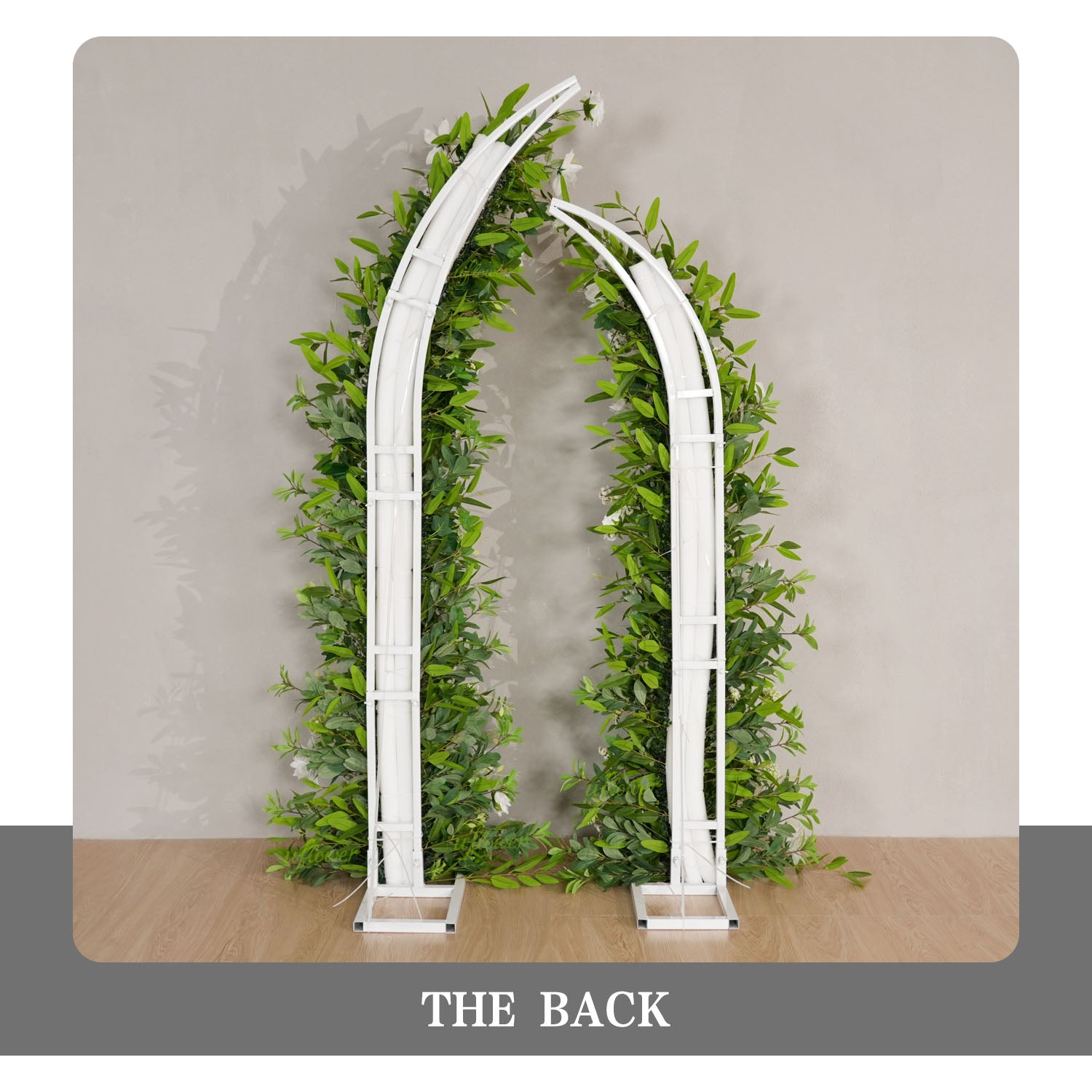 Uflower White Green Floral Arrangement Horn Arch Wedding Backdrop Props