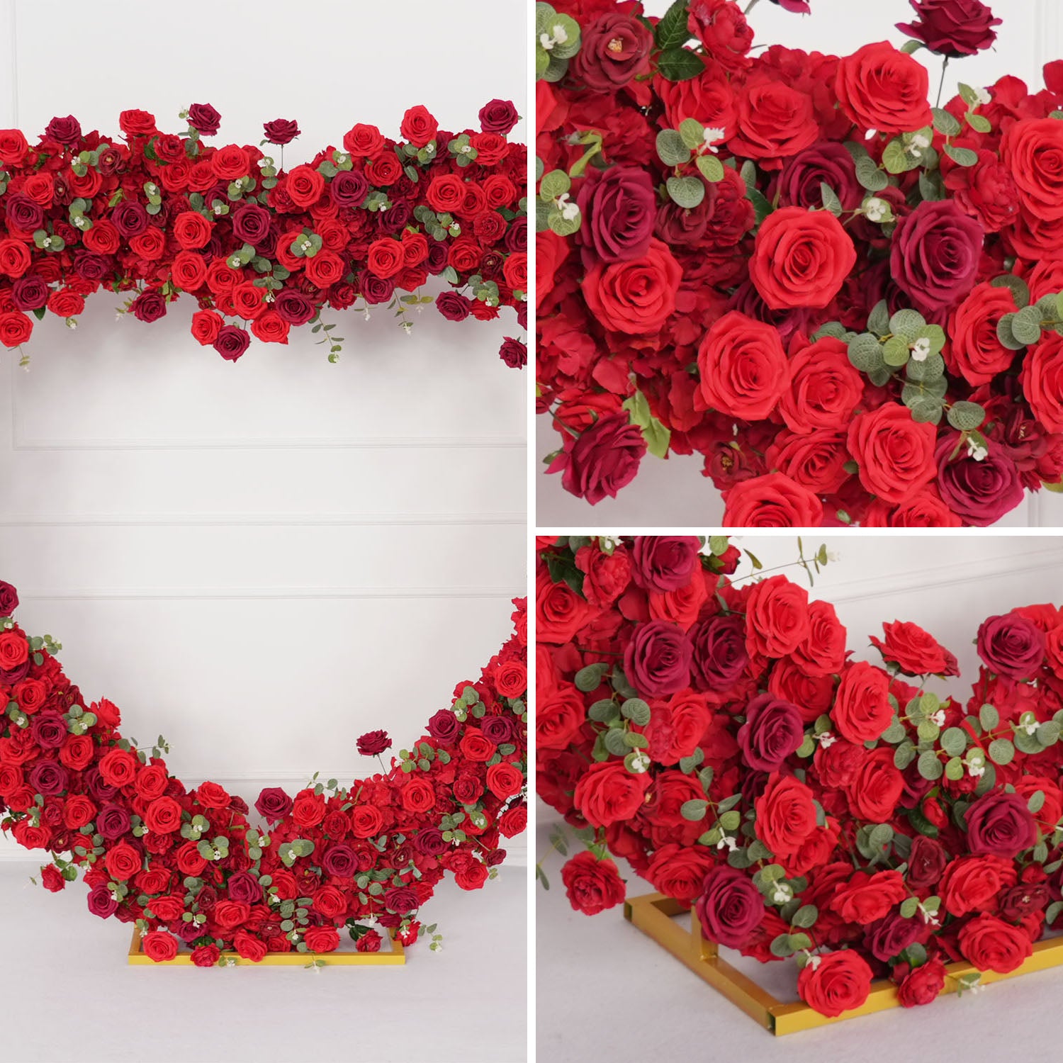 2.2m*2.2m Red Rose Wedding Arch Heart Arch Decor