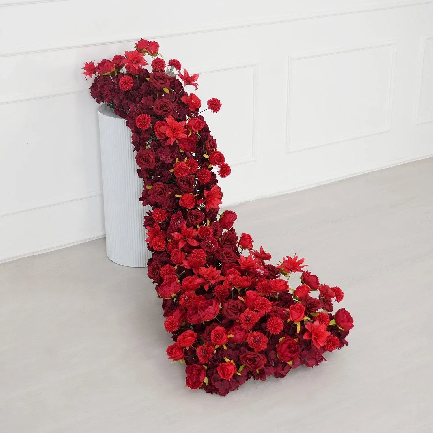 Uflower Dark Red Rose Flower Row Decor KT Board Wedding Arrangement Props SET80210 - Uflower