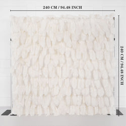 Uflower Artificial White 5D Flower Wall Wedding Backdrop Deco Birthday Party