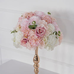 Uflower Pink Table Centerpiece Floral Ball Wedding Table Decoration