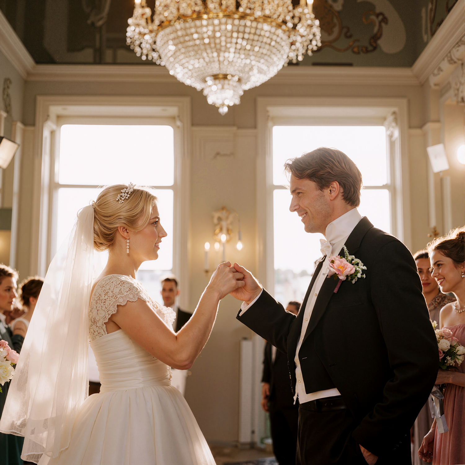 Uflower Pink White Series Bride Bouquet Wrist Corsage Groom Boutonniere Wedding Event Supplies