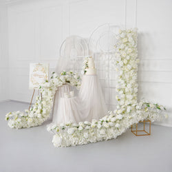 Uflower White Sofa Table Runner Floor Flower Arrangement