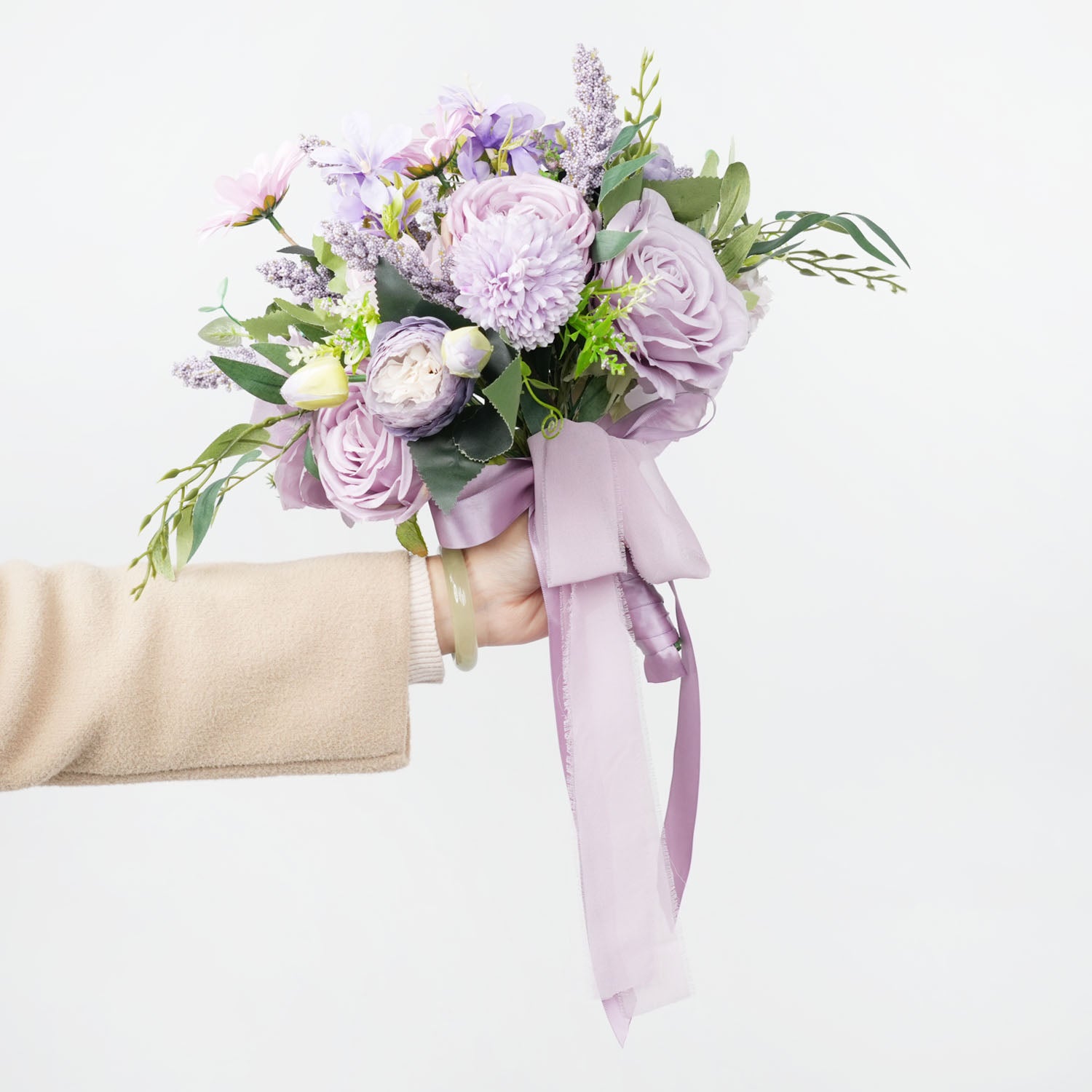 Purple bridal flower bouquet