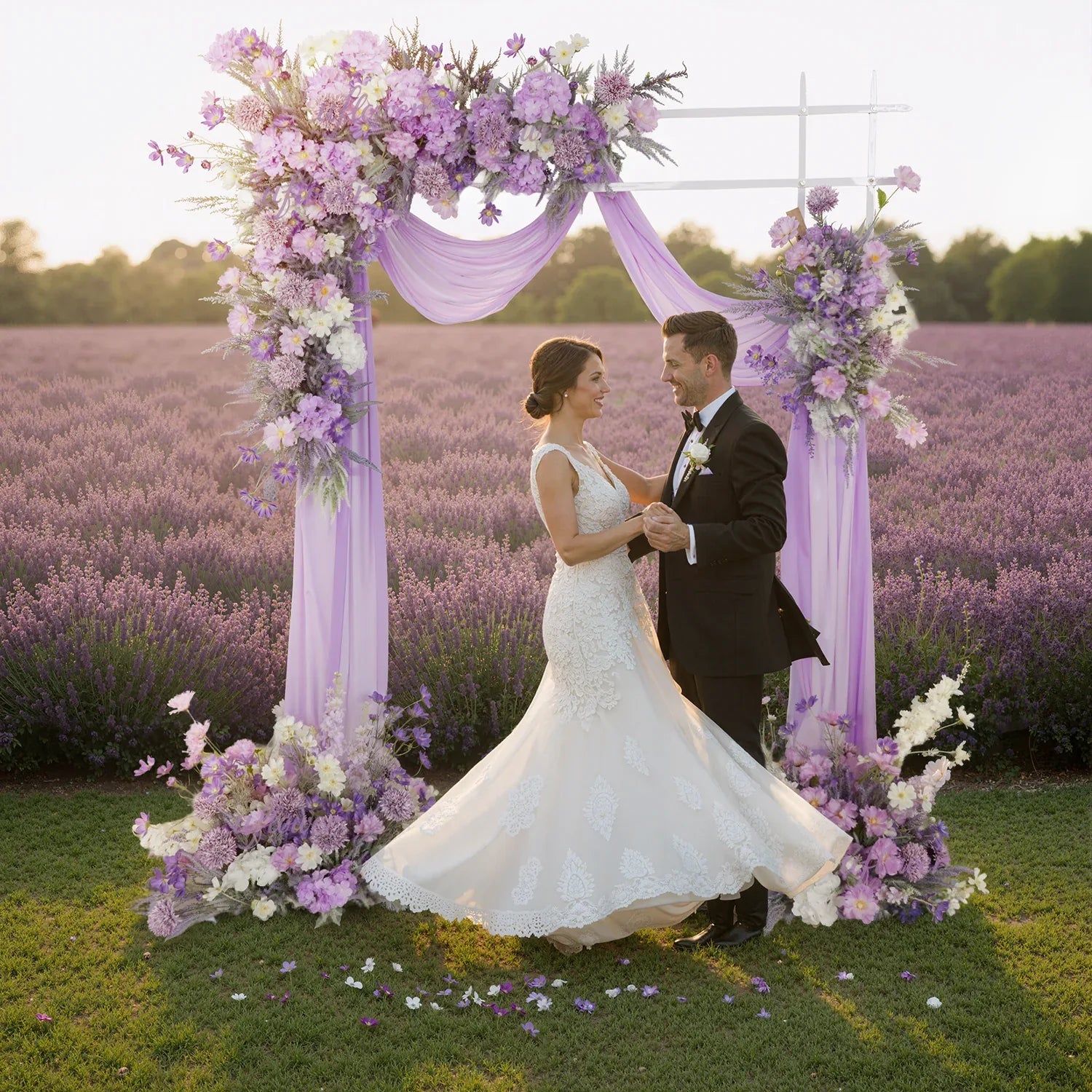 Artificial Purple Lavender Hang Flower Arrangement Wedding Backdrop Decor Props - Uflower