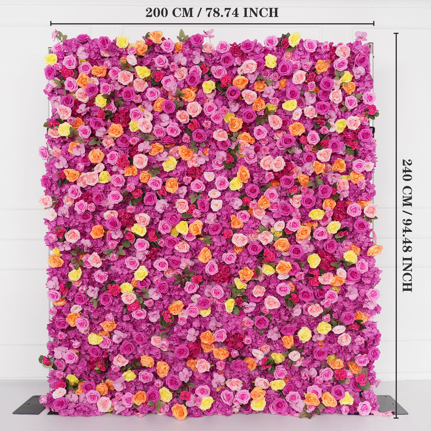 Uflower Flower Wall Hot Pink Orange Rose Floral Backdrop Wedding Party Proposal Decor Banquet Supplies