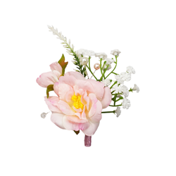Uflower Pink White Series Bride Bouquet Wrist Corsage Groom Boutonniere Wedding Event Supplies