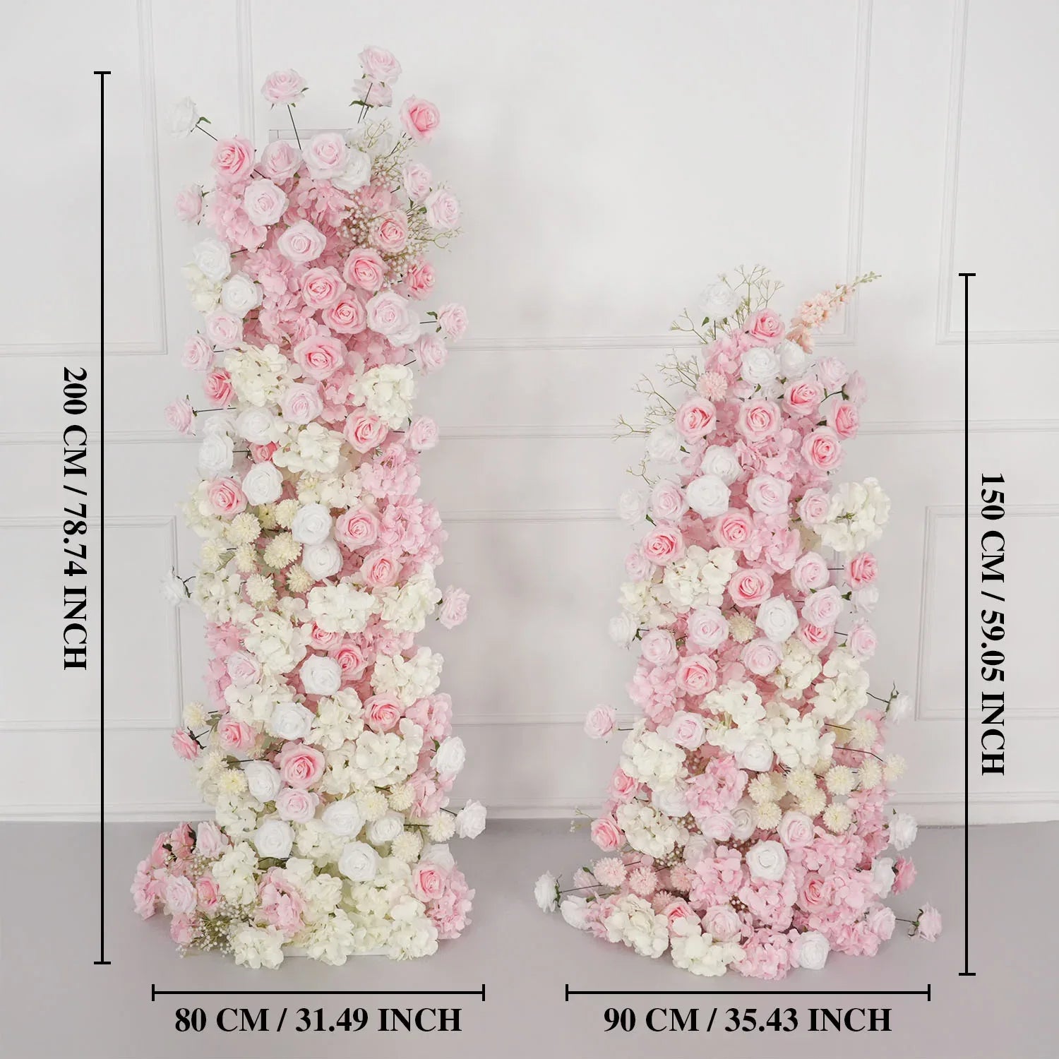 Uflower Artificial Pink White Wedding KT Backdrop Flower Row Decor - Uflower
