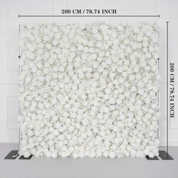 Uflower Artificial White Flower Wall Wedding Backdrop Decor