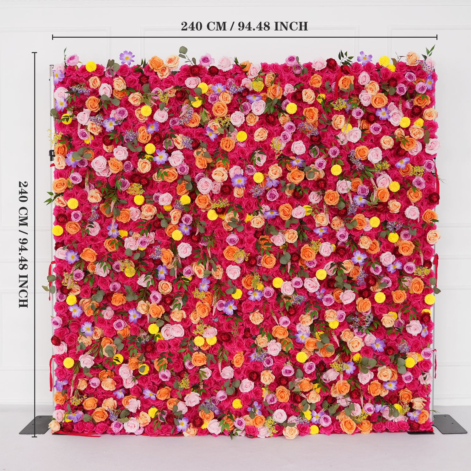 Uflower Artificial Colored Flower Wall Wedding Backdrop Deco Birthday Party