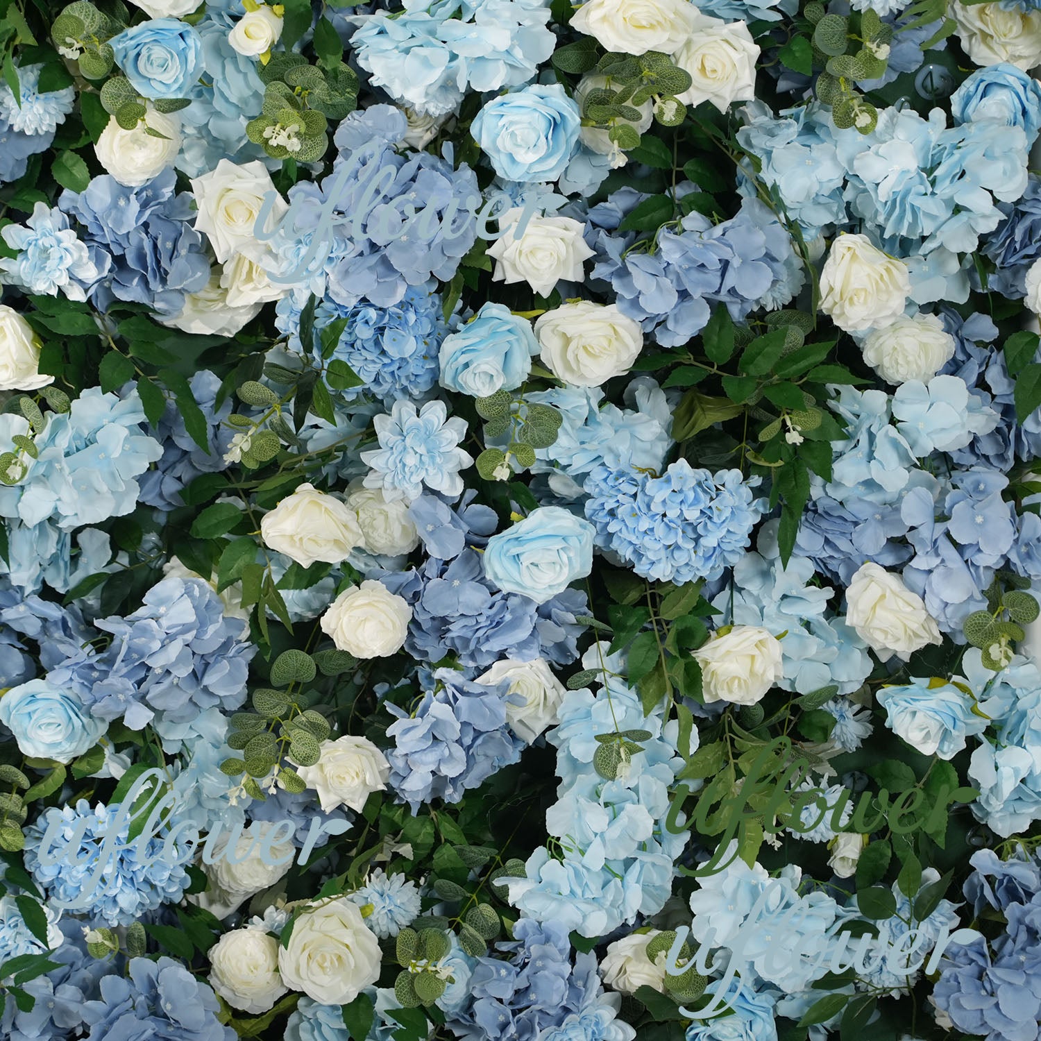 Uflower Blue White Flower Wall Floral Backdrop Wedding Party Proposal Decor