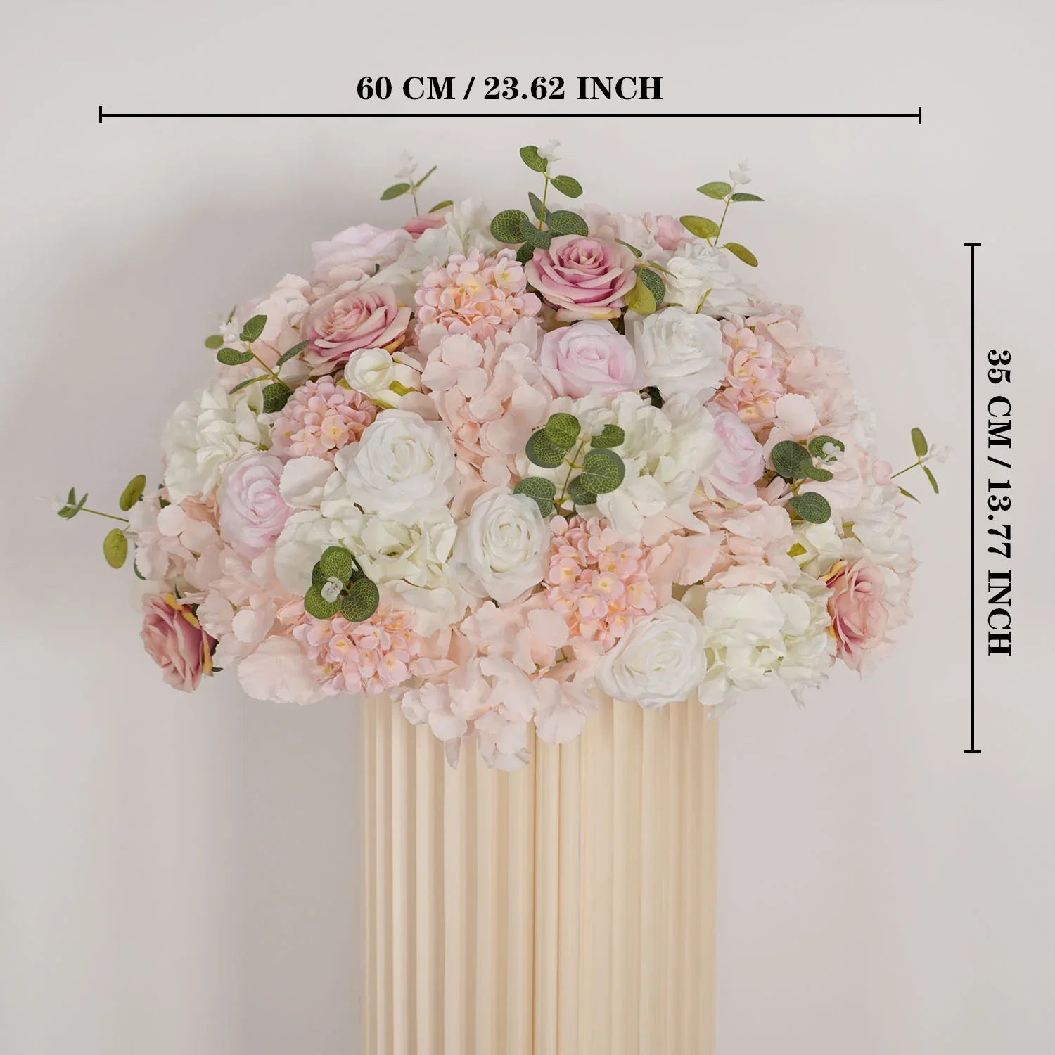 Uflower Pink Table Centerpiece Floral Ball Wedding Table Decoration - Uflower