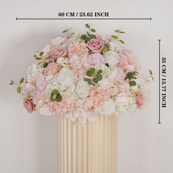 Uflower Pink Table Centerpiece Floral Ball Wedding Table Decoration