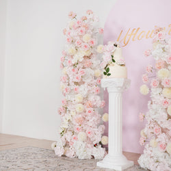 Uflower Pink Rose Orchid Pompoms Wedding Background Arch KT Board Decorative Flower