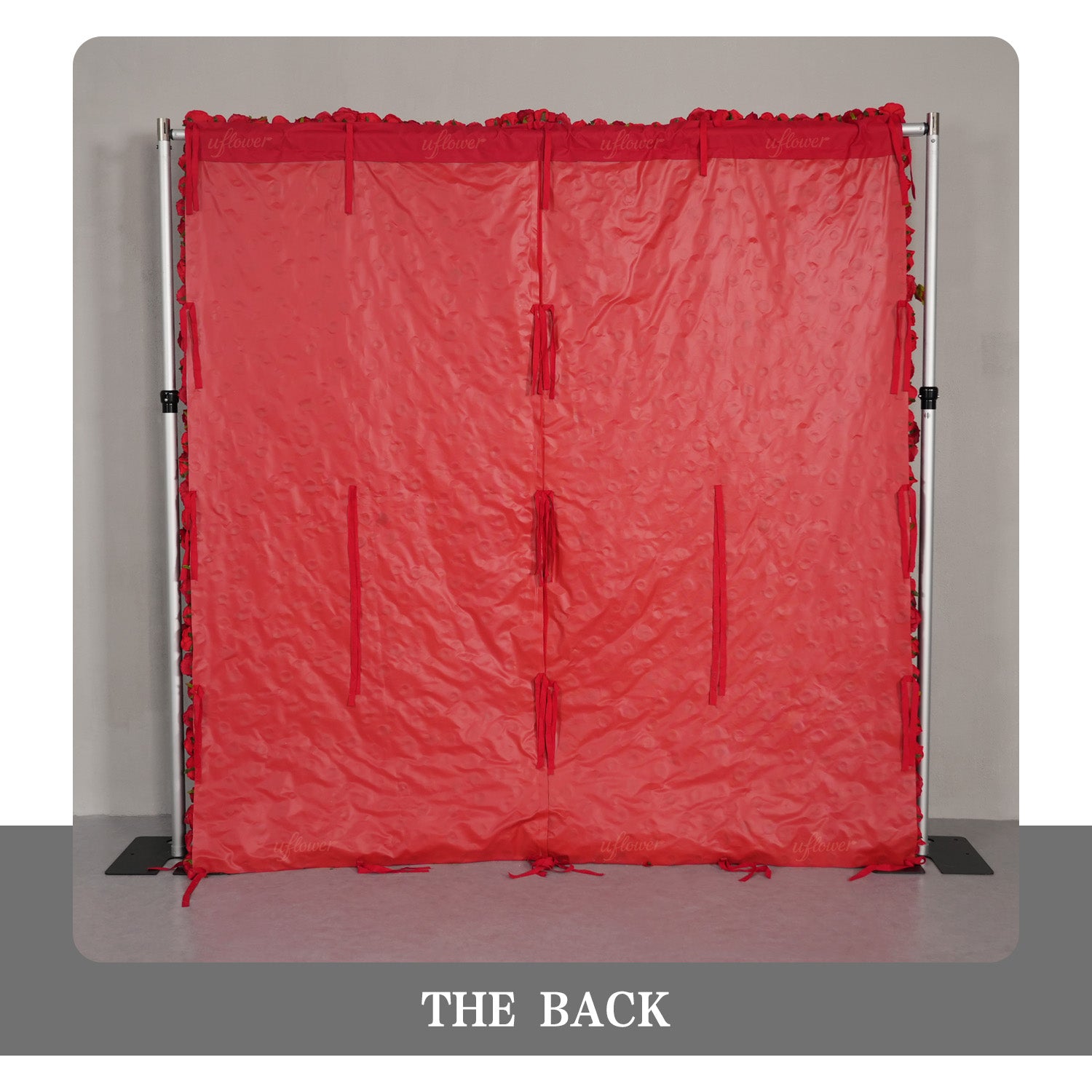 Uflower Red Rose Flower Wall Backdrop Wedding Party Decoration