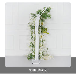 Uflower White Rose Green Leaf Floral Horn Arch Wedding Party Backdrop Decor