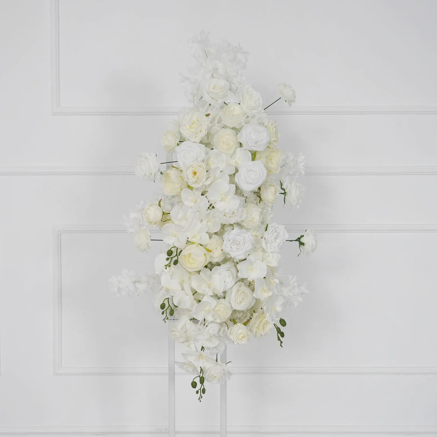 Uflower Artificial White Wedding KT Backdrop Flower Row Decor - Uflower