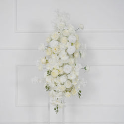 Uflower Artificial White Wedding KT Backdrop Flower Row Decor