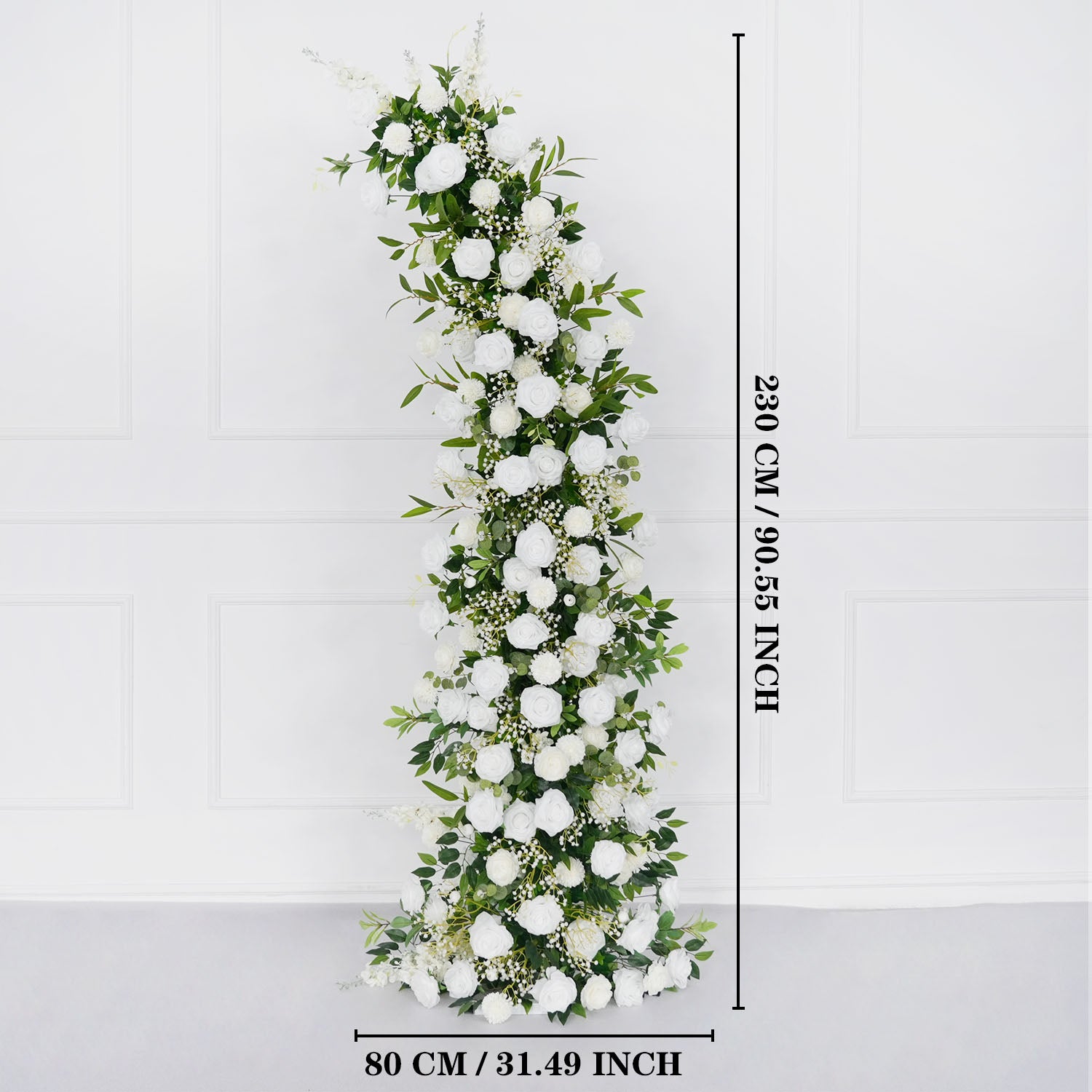 Uflower White Green Rose Floral Arch Wedding Backdrop Decor