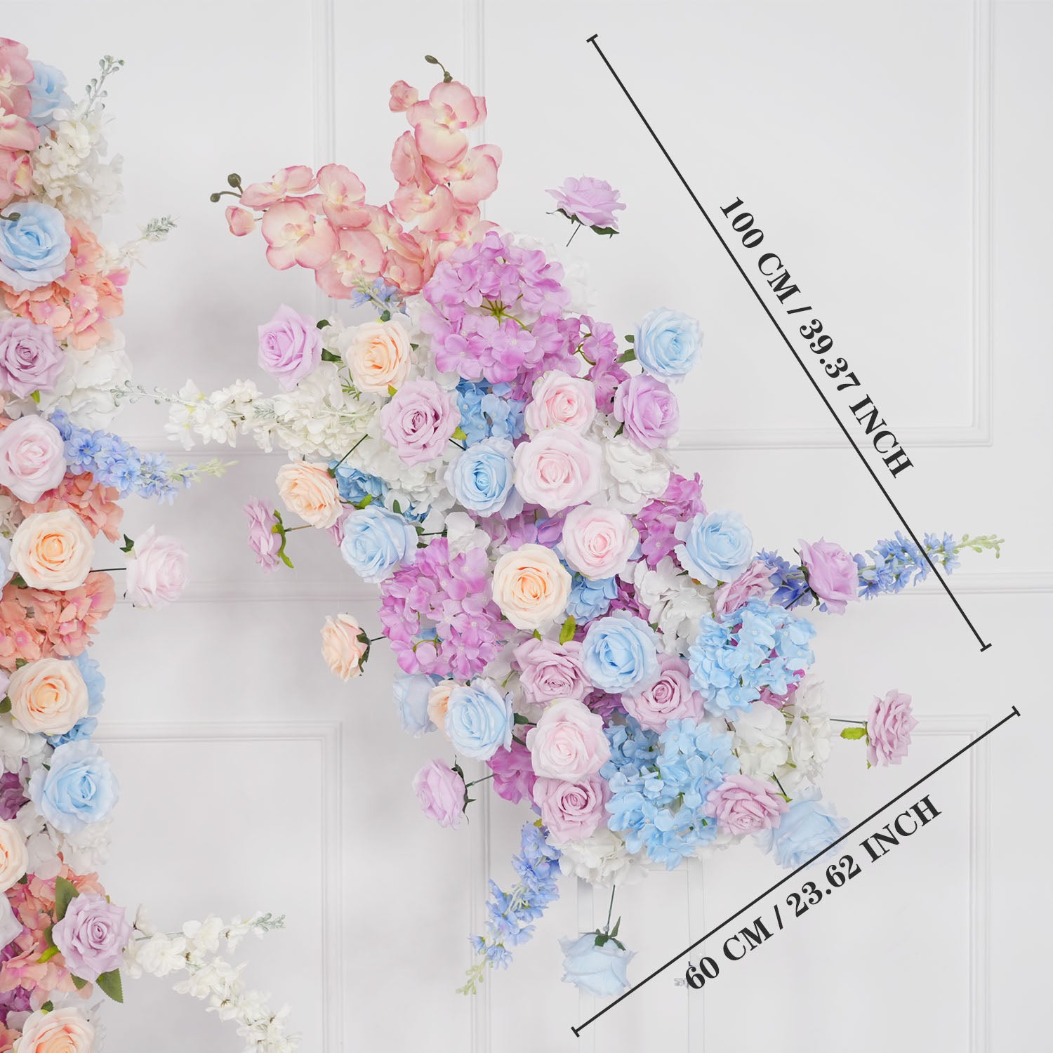 Uflower Purple Blue Rose Wedding Background Arch KT Board Decoration Flower Arrangement