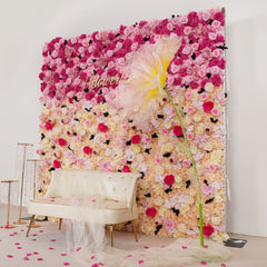 Rose Pink Gradient Flower Wall