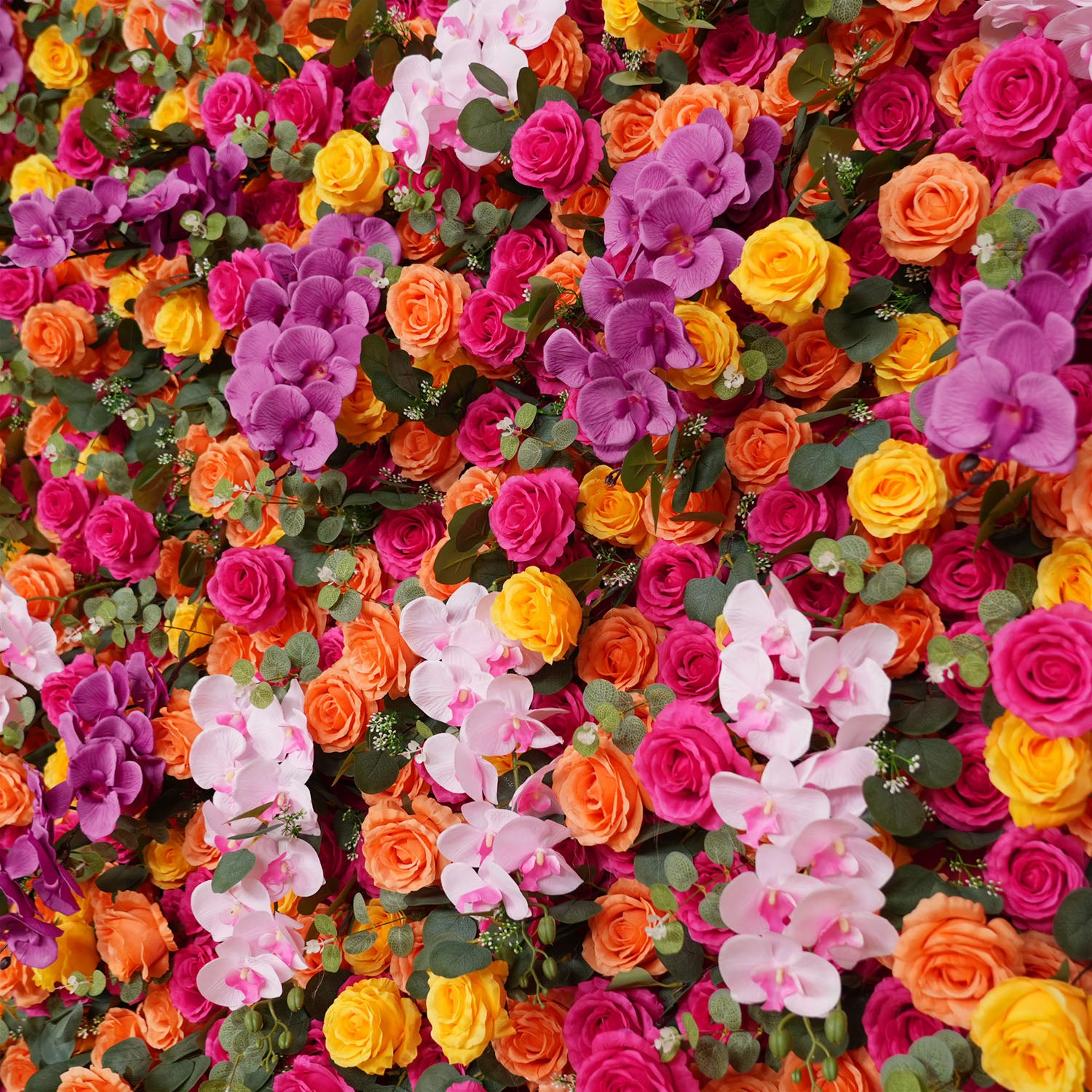 Artificial Mix Rose Butterfly Orchid 5D Wedding Flower Wall