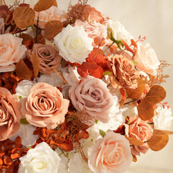 Uflower Coffee Fall Rose Hang Flower Floor Floral Wedding Party Event Props