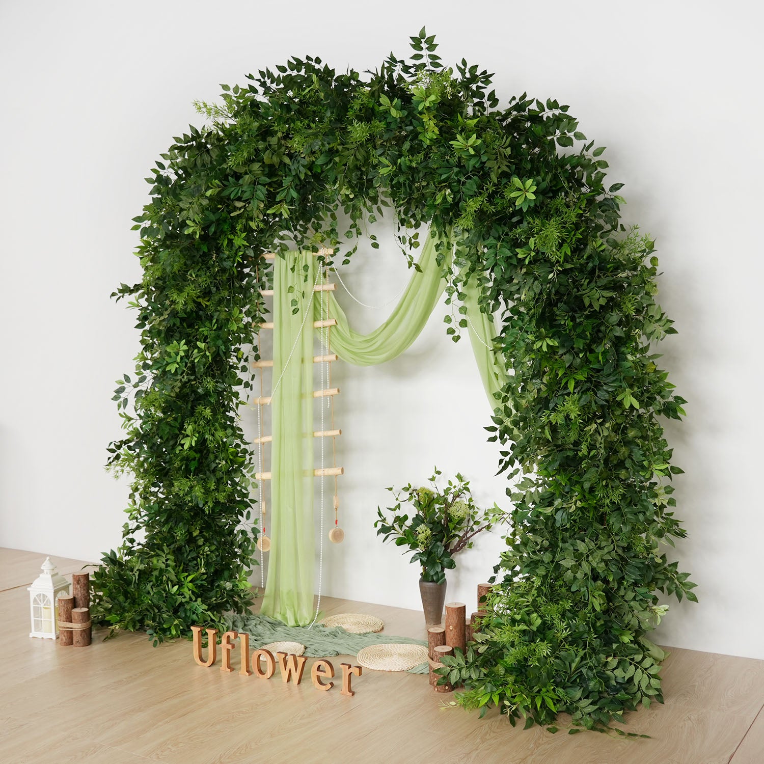 Uflower Leaf Flower Row Door Arch Floral Arrangement