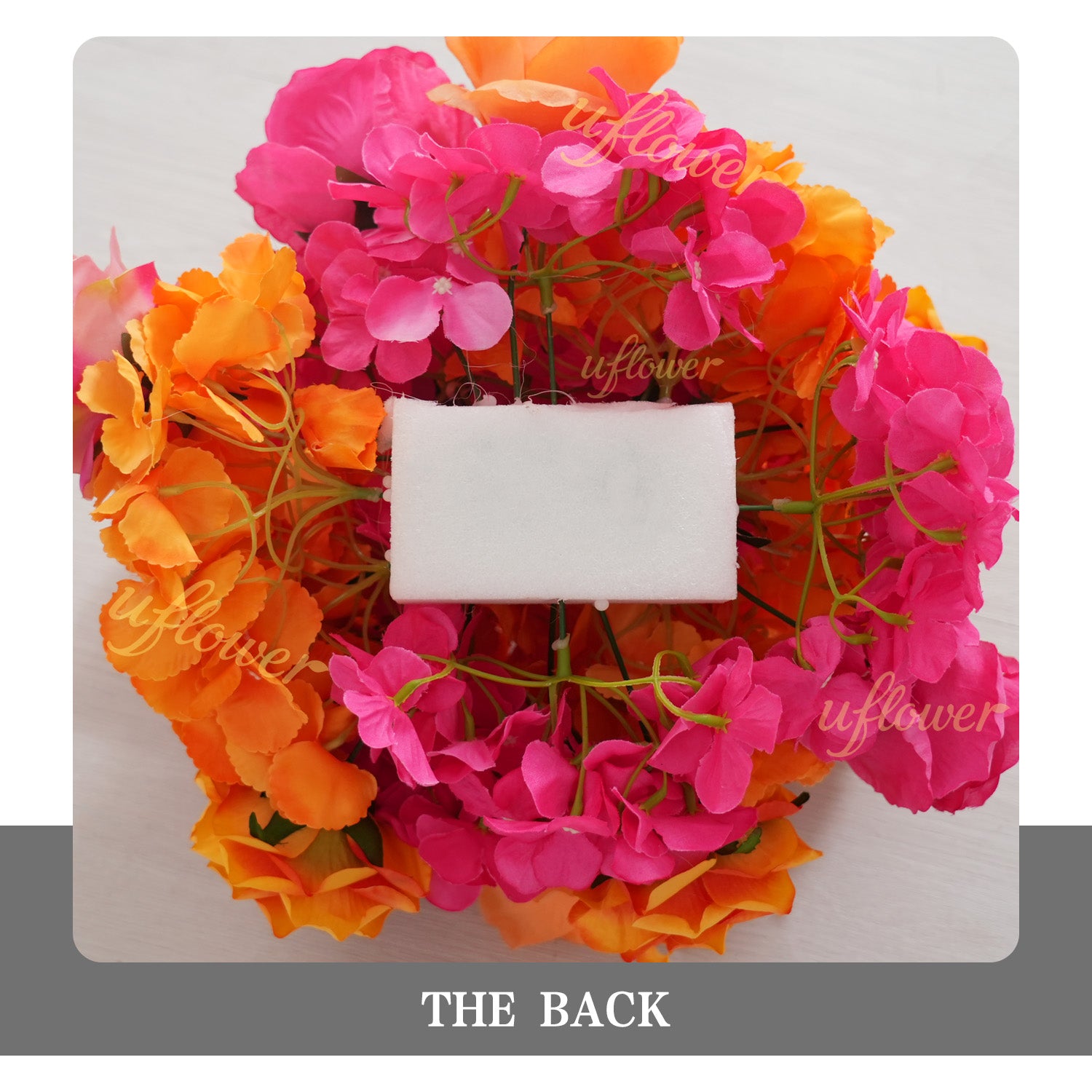 Uflower Rose Red Orange Flower Wedding Backdrop Arch Floral Arrangement