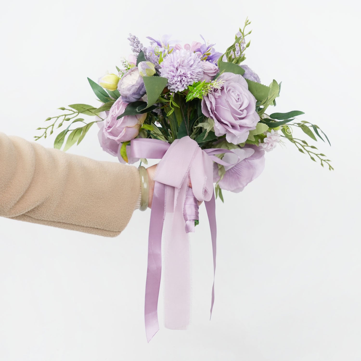 Purple bridal flower bouquet