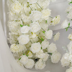 Uflower White Sofa Table Runner Floor Flower Arrangement