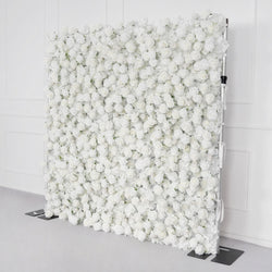 Uflower Artificial White Flower Wall Wedding Backdrop Decor