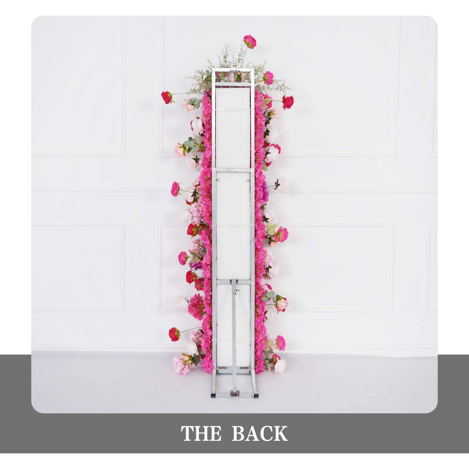 Uflower Pink Rose Wedding Background Arch KT Board Decoration Flower Arrangement