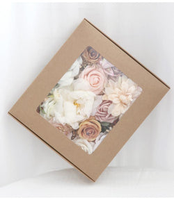 Flower Box Silk Blooming Flowers with Stem Pink