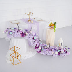 Uflower Purple Table Runner Arrangement Wedding Backdrop Wall Decor