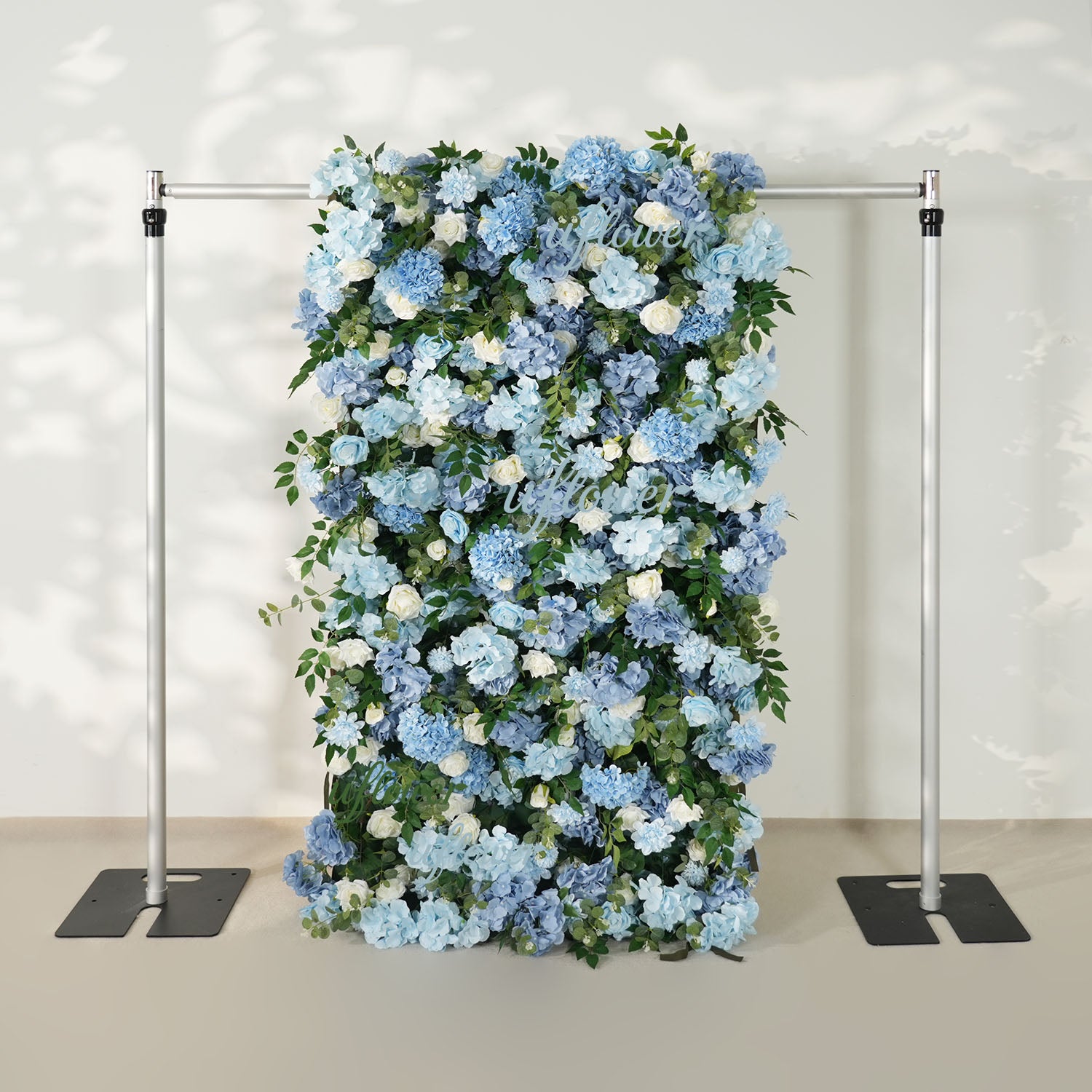 Uflower Blue White Flower Wall Floral Backdrop Wedding Party Proposal Decor