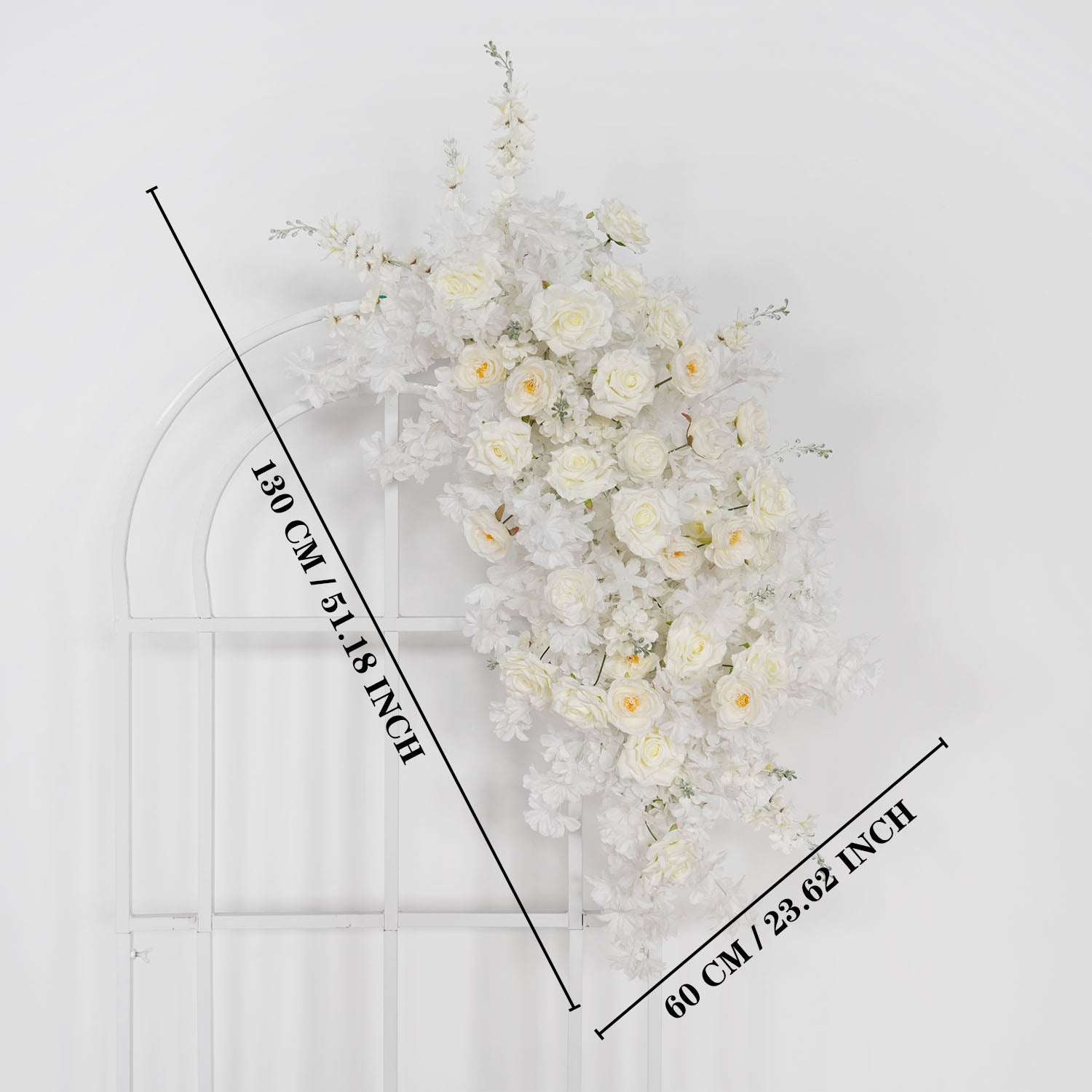 Uflower White Rose Wedding Background Arch KT Board Decoration Flower Arrangement