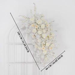 Uflower White Rose Wedding Background Arch KT Board Decoration Flower Arrangement