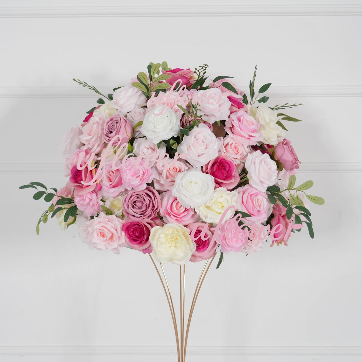 Artificial Pink Rose Flower Arrangement Wedding Backdrop Decor Props