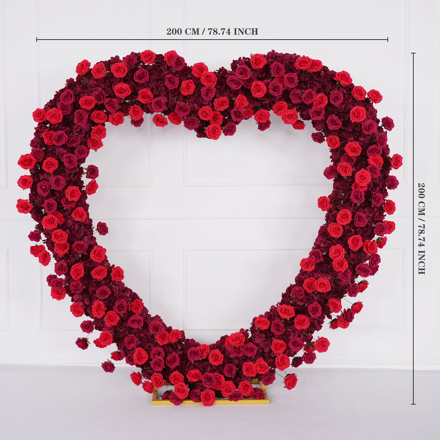 2*2m Rose Red Flower Wall Wedding Decor