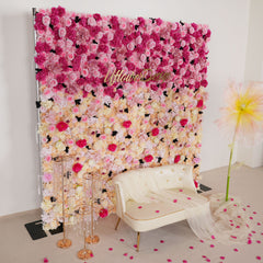 Rose Pink Gradient Flower Wall