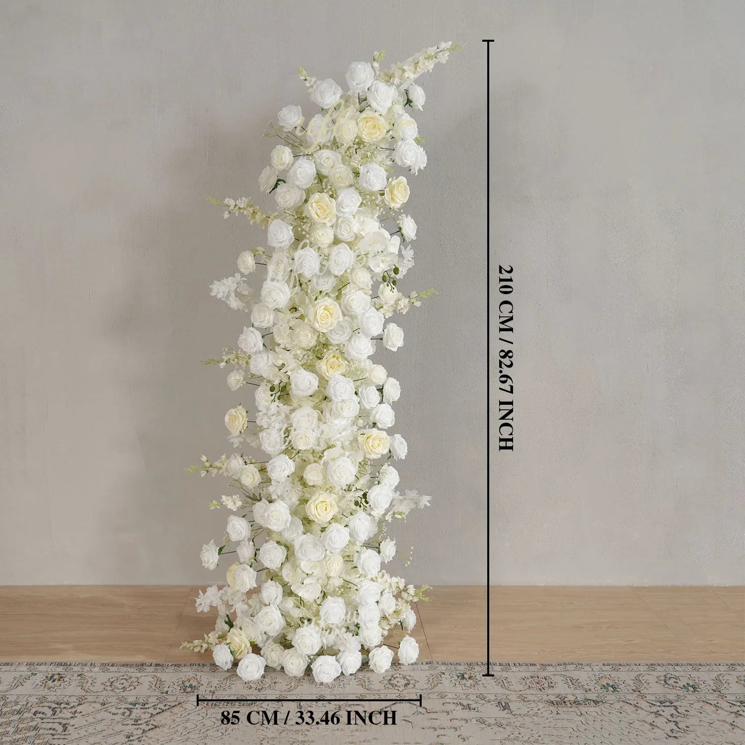 Uflower White Rose Floral Horn Arch Wedding Party Backdrop Decor MC80168-01 - Uflower