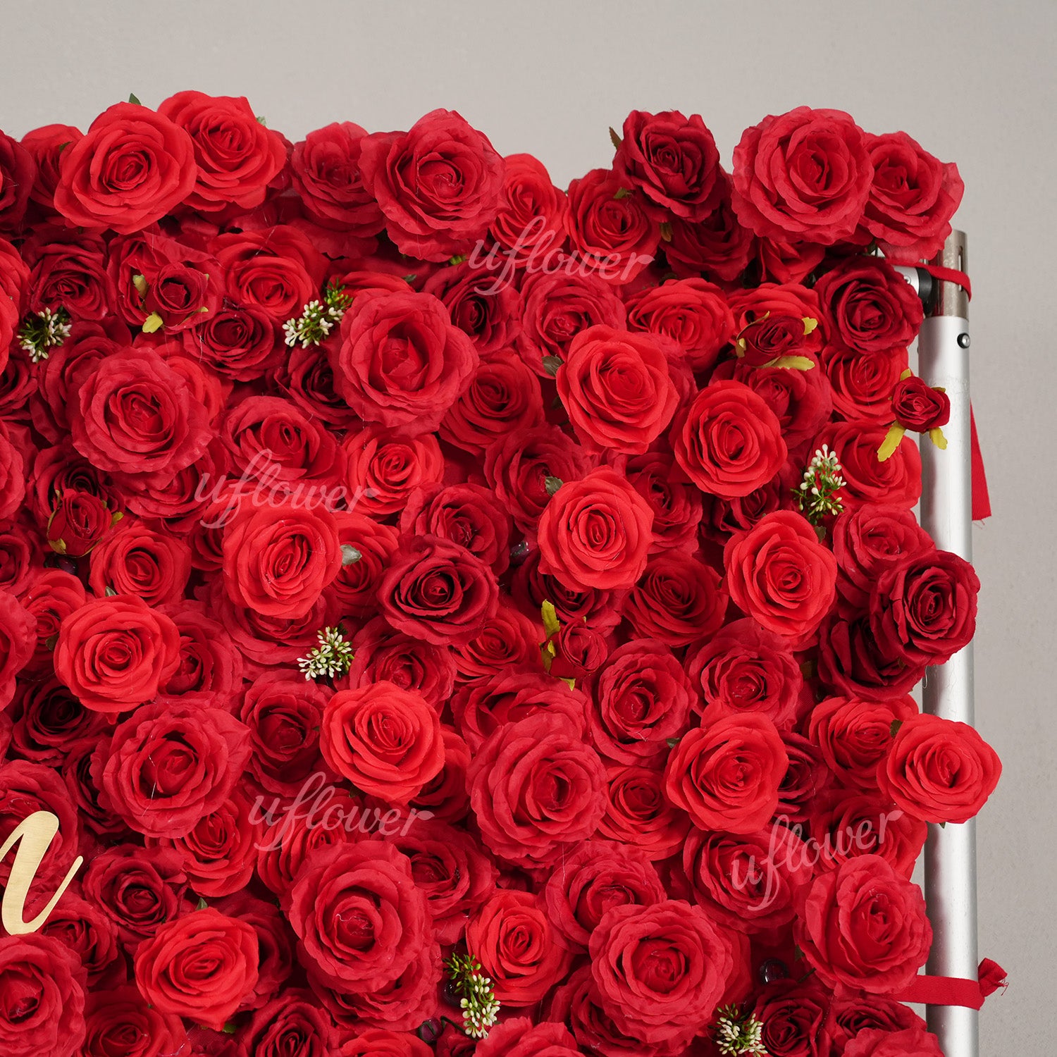 Uflower Red Rose Flower Wall Backdrop Wedding Party Decoration