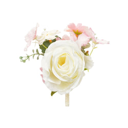 Uflower Pink White Series Bride Bouquet Wrist Corsage Groom Boutonniere Wedding Event Supplies