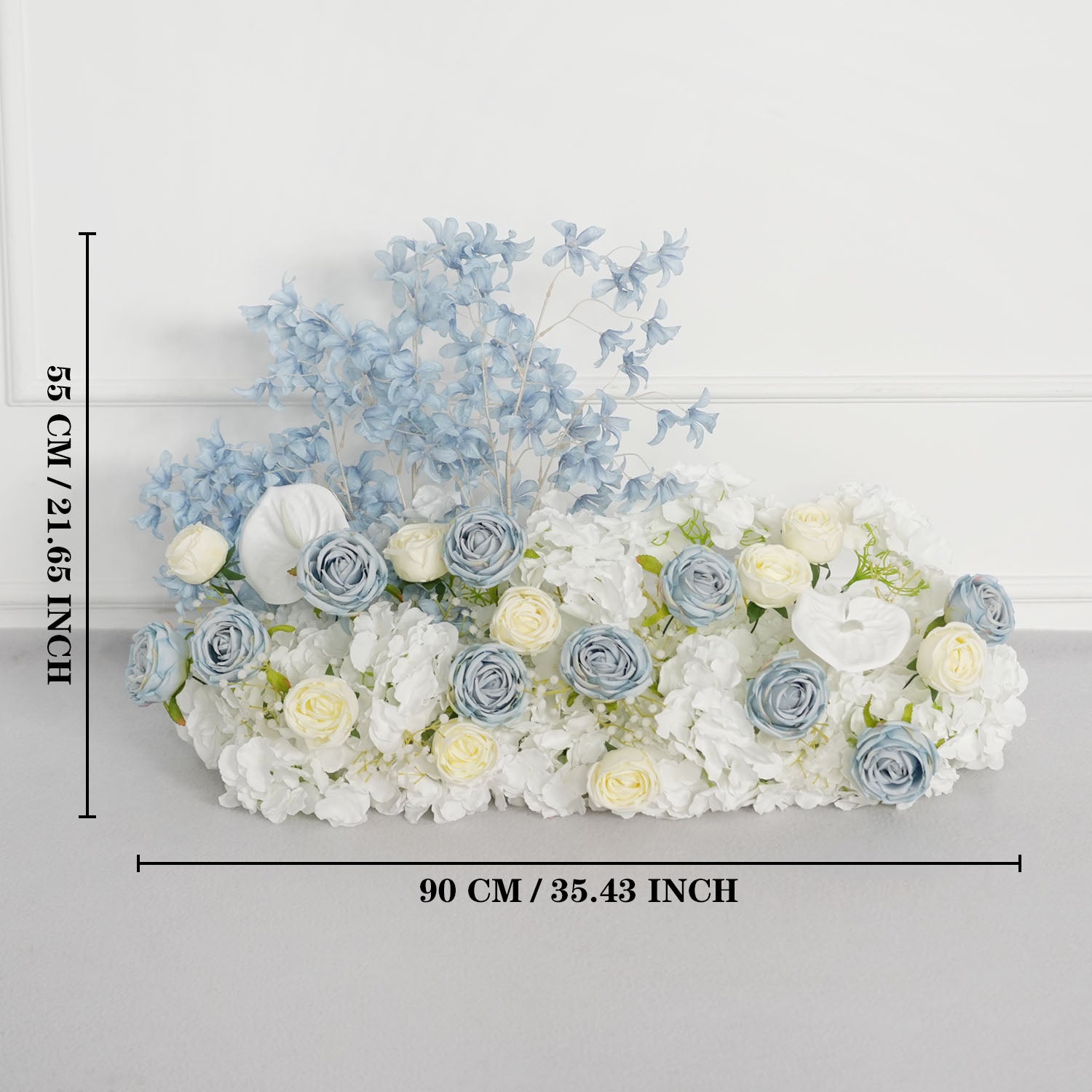Uflower Blue White Flower Wedding Backdrop Arch Floral Arrangement
