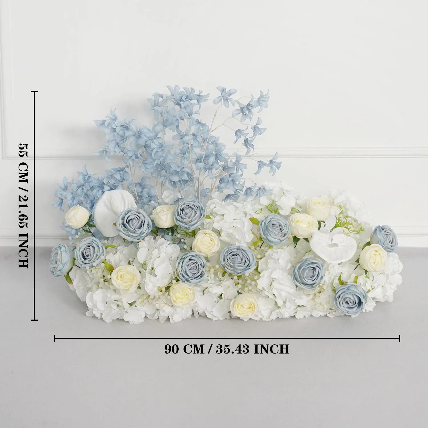 Uflower Blue White Flower Wedding Backdrop Arch Floral Arrangement - Uflower