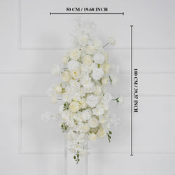 Uflower Artificial White Wedding KT Backdrop Flower Row Decor