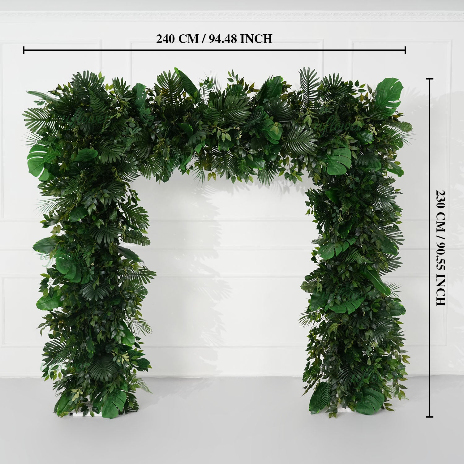 Uflower Artificial Green Leaves Flower Row Wedding KT Backdrop Decor