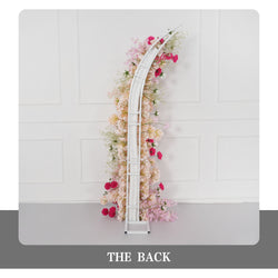 Uflower Pink White Floral Horn Arch Wedding Party Backdrop Decor